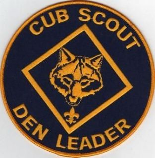 Cub Scout Den Leader Jacket Patch Large 6 Round, w/ Scout Stuff 