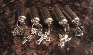 Assortment of 5 Silver ANOINTING OIL HOLDERS   Angel Heart Butterfly 
