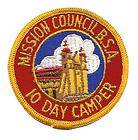 Boy Scout Camp Patch Mission Council 10 Day Camper
