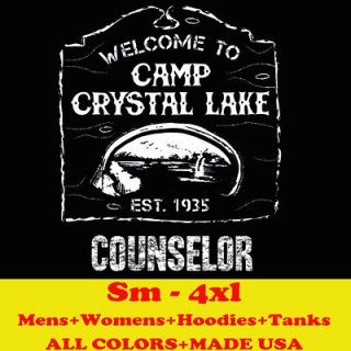 452 CAMP CRYSTAL LAKE Friday the 13th Jason mask costume MENS T SHIRT 