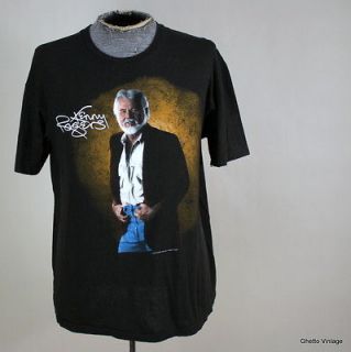Vtg 80s KENNY ROGERS 1989 t shirt LARGE Concert Tour Country Music