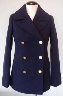 Crew Majesty Stadium Cloth Peacoat 10 $258 Coat navy jacket winter