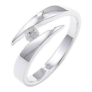Sterling Silver Cubic Zirconia Solitaire Tension Set Ring (sizes K R 
