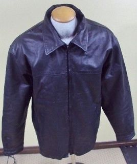 Womens leather jacket black Pelle Cuir S button vintage 80s