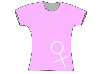 Ladies Drum Stick Symbol T shirt Small, Pink   Sz 10