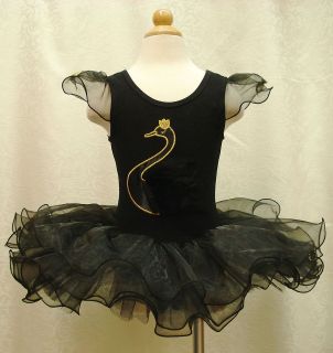   Girls Party Ballet Costume Dance Dress Swan Cygnet Black Tutu Skirt