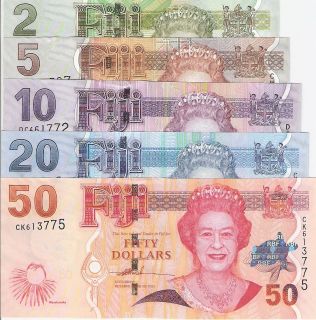   FIJI 2   50 Dollars $ Banknote World Money Currency Note BILL Queen