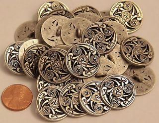 NEW Silver Tone Decorative Metal Buttons 7/8 23MM Lot # 1323