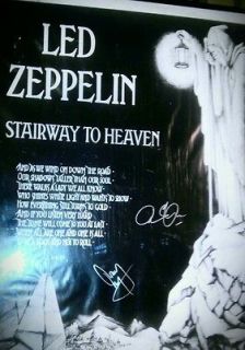 Led Zeppelin Stairway to heaven poster autographed by Robert Plant 