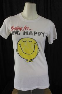 Junk Food Juniors LARGE Looking For Mr. Happy Ivory SS T shirt