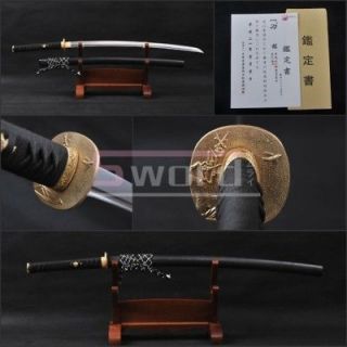   handmade samurai sword damascus folded sharp edge practical knife *731