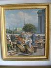 SOREN C. BJULF 1890 1958 DANISH Selling Fish Copenhagen Oil on Canvas 
