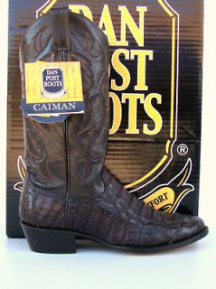 Dan Post Mens Tobac Pieced Caiman Gator Cowboy Boots