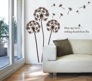 60*90CM Removable Dandelion Flower Tree Vinyl Decal Art DIY Wall 
