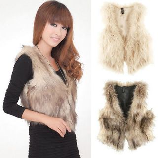 2012 New Fashion Vintage Trend Celeb Faux Fur Waistcoat Vest Coat Nrf