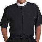 NEW FRIAR TUCK PRIEST CLERGY SHIRT NECKBAND BLACK 14.5NECK, SHORT 