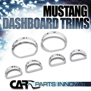 FORD 94 04 MUSTANG 6PCS DASHBOARD GAUGE BEZEL TRIMS COVERS CHROME