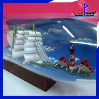 NEW ship in a GLASS bottle Handmade Home Decor Nautical Sailboat boat 