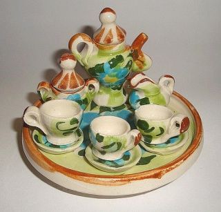 12 piece, Miniature Tea Set, with Hand Painted Decoration