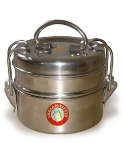 Authentic Indian Tiffin Lunch Box Stainless Steel   FREE P&P