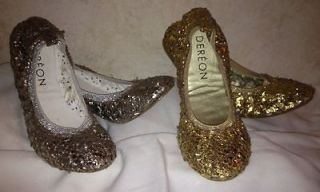 NEW Womens Sz 6 DEREON by BEYONCE Met Sparkle Gold or Silver Ballet 