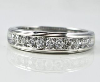  14k White Gold .50ctw F SI2 Genuine Diamond Wedding Band Ring, 4g Sz 8