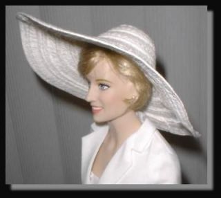   SHIPPING White Picture Hat for Franklin Mint Princess Diana Doll