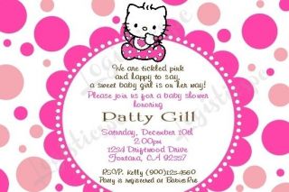 Hello Kitty Baby Shower Invitation U Print / Printed   6 Different 