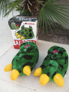   SLIPPERS monster ROARS make sounds costume ADULT tyranno toes dinosaur