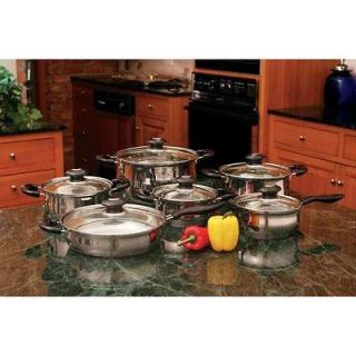 12pc Stainless Cookware Set w/ Vented Glass Lids by Wyndham House 