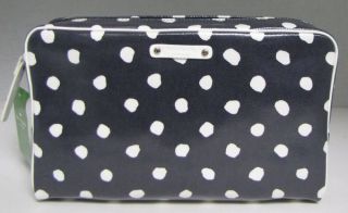   Spade Large Henrietta Cosmetic Bag Dizzy Dot Make Up Case Navy New
