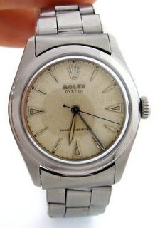 MENS VINTAGE 1952 ROLEX MANUAL WIND STAINLESS STEEL STRETCH BAND WATCH 