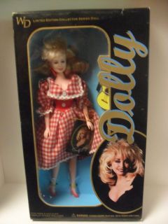 Dolly Parton Doll NIB, WD Limited Ed, Red Checkered Dress w/ Guitar