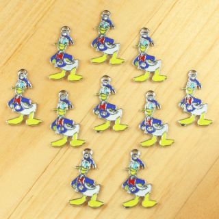Lot Wholesale 10pcs Donald Duck Metal Charm Pendants Jewelry Making 