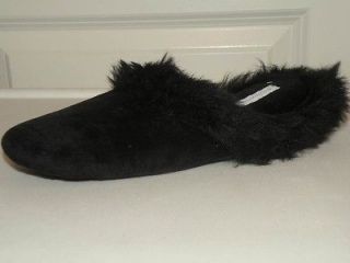   CHARTER CLUB Flat Mule Scuff slippers Bed shoes womens black NEW /Box