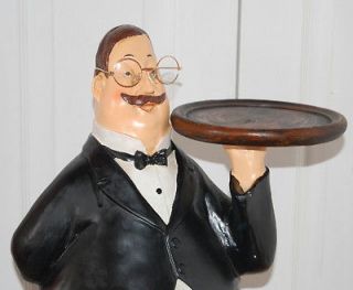   With TRAY 28 Tall ITALIAN BISTRO BUTLER Fat Statue NEW Wine Stand