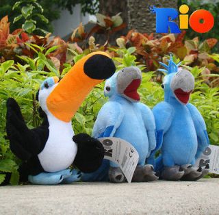 3X Rio Plush Toy Blu Jewel Rafael Soft Parrot & Toucan Stuffed Animal 