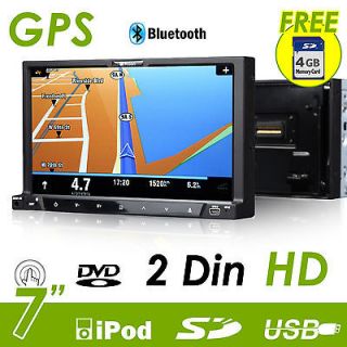   Dash 7 LCD Double 2 Din Car Stereo GPS Nav USB DVD Player US Map Radio