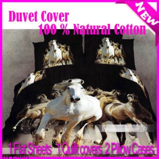 4pcs Double Size The King Of Horses New Quilt/Duvet/Comforter Cover 