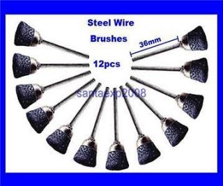 12 wire brushes for Dremel Gunsmith locksmith steel cup