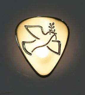 DOVE WITH OLIVE BRANCH  Solid Brass Guitar Pick, Acoustic, Electric 