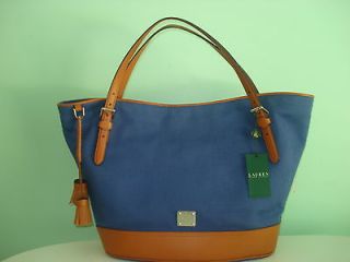 NEW NWT RALPH LAUREN $228 NICHOLS BLUE BROWN LEATHER BASE AND STRAP 