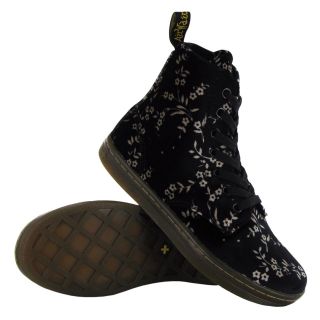 Dr.Martens Hackney Black Noir Velvet Womens Boots