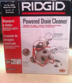 RIDGID   POWERED DRAIN CLEANER 11/2   4 K 400 DRUM MACHINE 24853 
