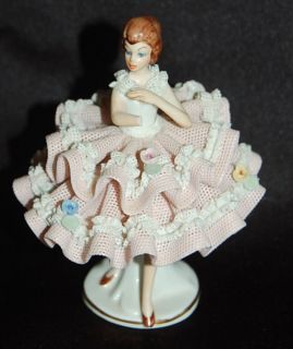 DRESDEN German Porcelain Lace Figurine