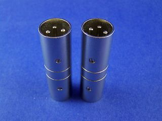 PAIR of XLR 3 Pin Male to Male Inline Adapter Metal body