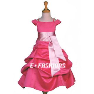 FUCHSIA DUSTY ROSE FORMAL HOLIDAY WEDDING FLOWER GIRL DRESS 4 5 6 7 8 