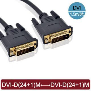 DSTY06 1.5M/5ft DVI D 24+1 Male to Male M/M Cable D VHS DVD LCD HDTV 