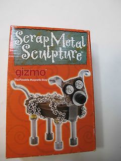 NEW. Scrap Metal Sculpture   Gismo the Posable Magnetic Dog. This is 