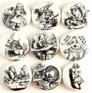 alice in wonderland decor button fridge magnet pinback pin cabochon 